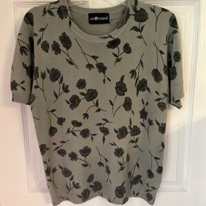 Sag Harbor Gray Floral Women's sweater